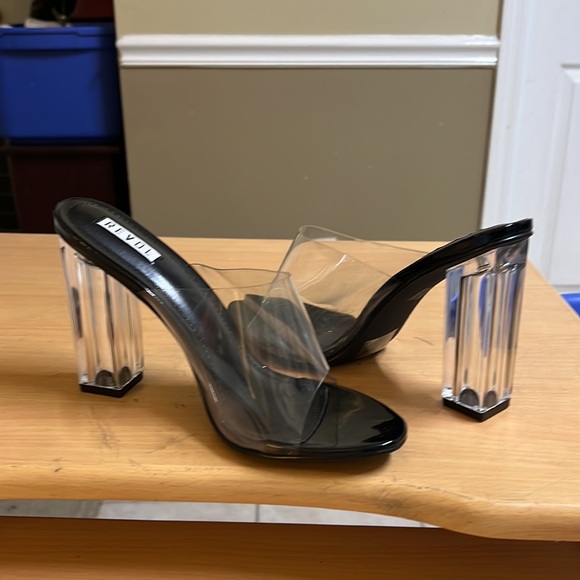Revol Mule Sandals Black Clear Acrylic 10 - Picture 8 of 9